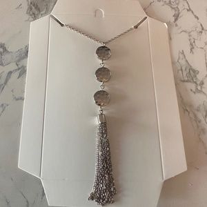 Long Silver coin necklace